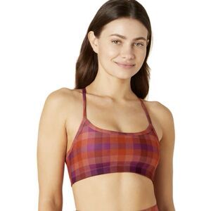 Beyond Yoga Plaid Softmark Slim Racerback Sports Bra Women's Size L